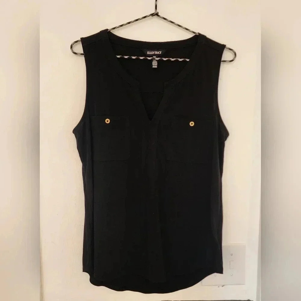 Ellen Tracy black women tank‎ top size Medium